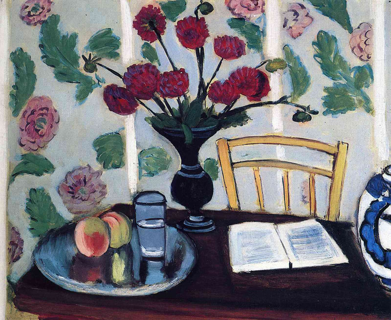 Bouquet of Dahlias and White Book, 1923