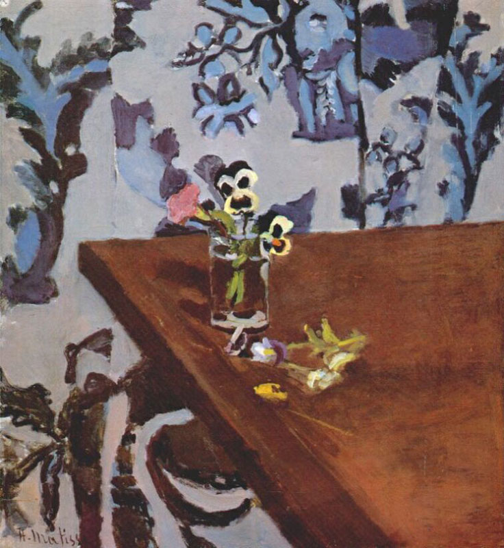 Pansies on a Table<br>1919, 49 x 45 cm<br>