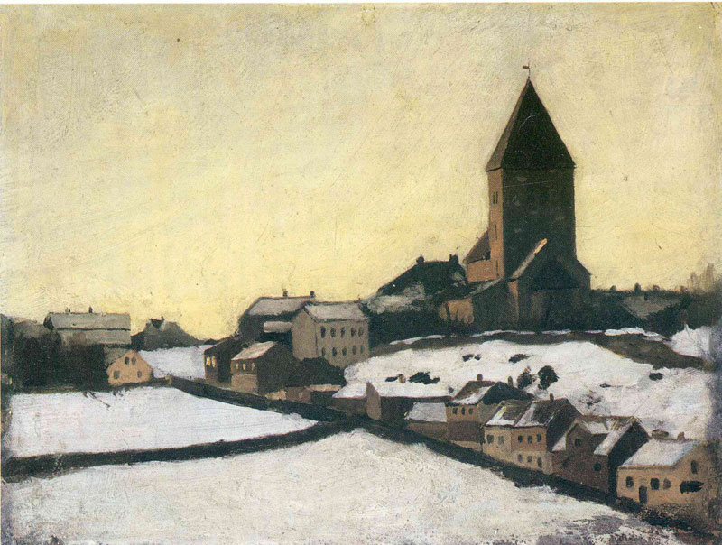 老艾克教堂- Old Aker Church, 1881,<br>现收藏于：The Munch Museum