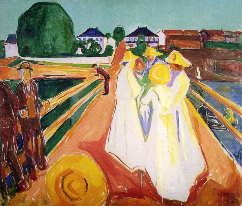 桥上的女人- Women on the Bridge<br>现收藏于：The Munch Museum