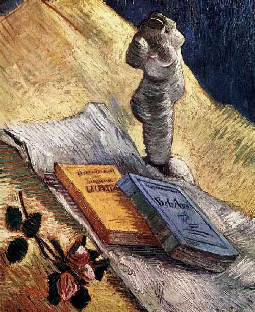 Still Life with Plaster Statuette, a Rose and Two Novels