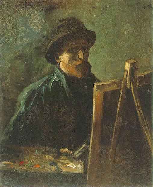 ڻԵĴձñԻ -- Self-Portrait with Dark Felt Hat at the Easel