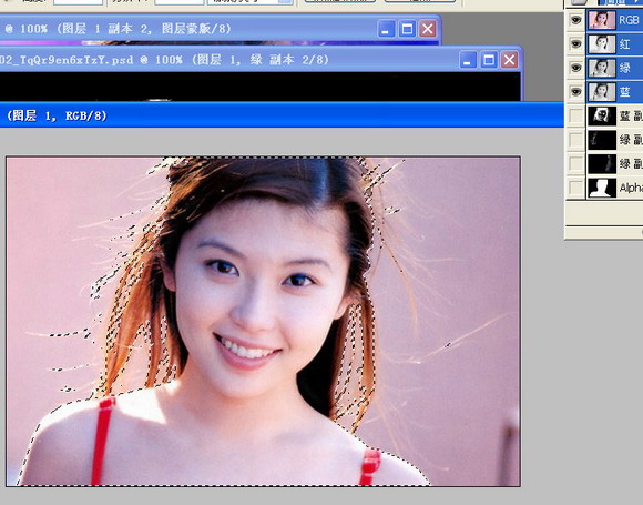 Photoshop为秀发美眉照片做精彩通道抠图